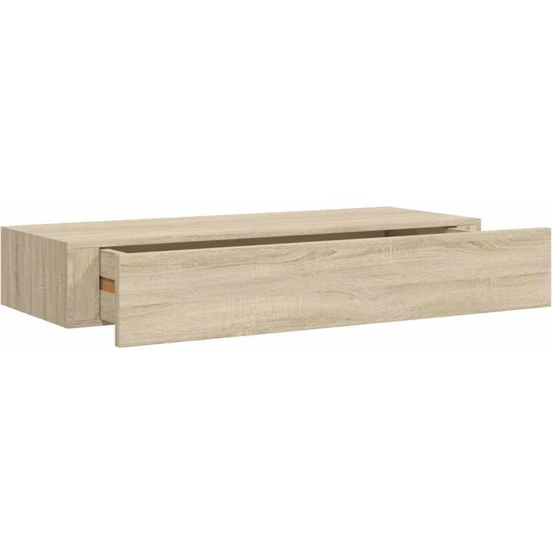 Image of VIDAXL Wall-mounted Drawer Shelf Oak 60x23.5x10cm MDF vidaXL 8720286418864