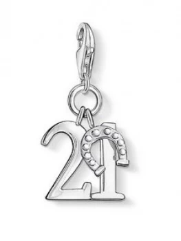 image of Thomas Sabo Sterling Silver Charm Club Lucky Number 21 Charm, One Colour, Women