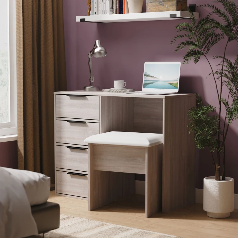 Image of Welcome Furniture Welcome Furniutre Hirato 4 Drawer Vanity - Ready Assembled HKG028GOGO