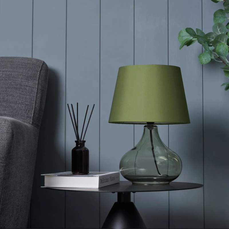 Image of BHS BHS Teardrop Glass Table Lamp - Green