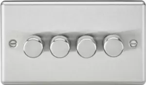 image of KnightsBridge 4G 2 way 10-200W (5-150W LED) trailing edge dimmer - Rounded Edge Brushed Chrome