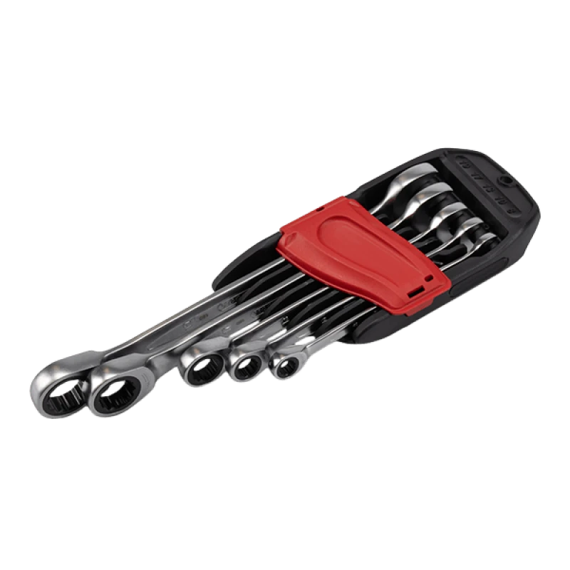 Image of SATA 08032 Ratchet Ring Open-ended Spanner Set Number of teeth (ratchet mechanism): 72, Chrome Vanadium Steel, Spanner Size: 8-19 Chrome Vanadium Stee