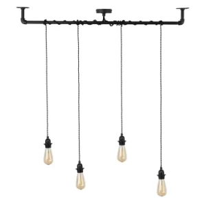 Image of Luiggi Steampunk 4 Way Wrap Over Ceiling Light in Black