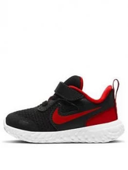 image of Nike Infant's Revolution 5, Black/Red, Size 5.5