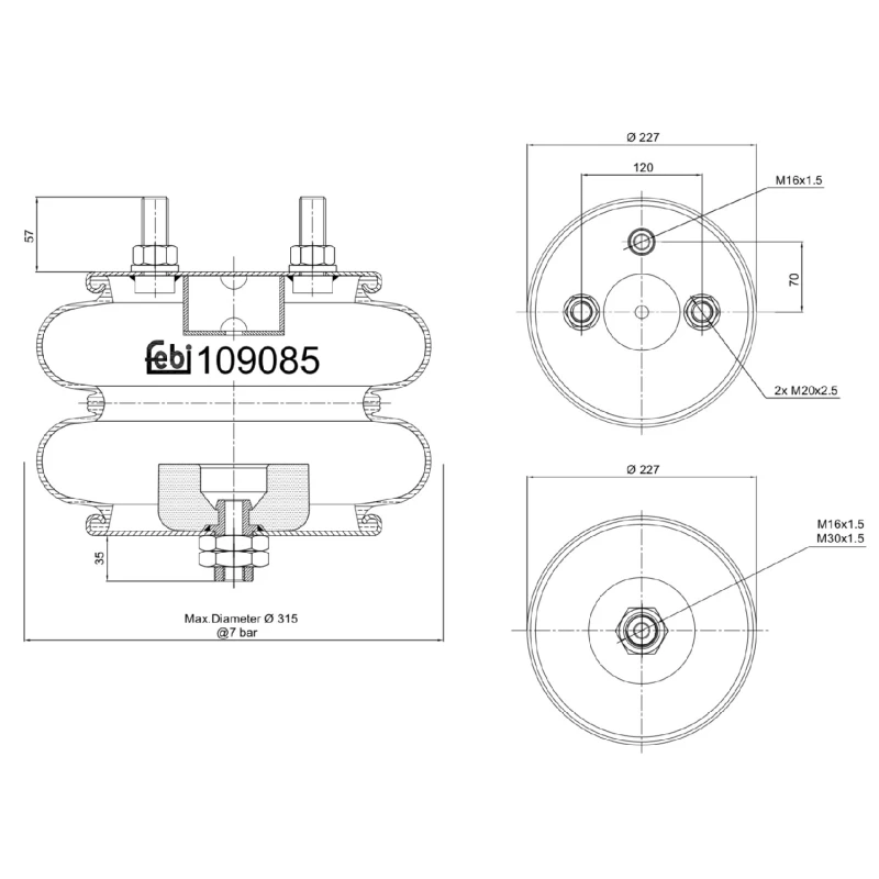 Image of FEBI BILSTEIN 109085 Boot, air suspension Boot,air suspension (324)