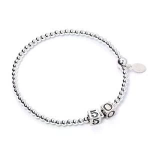 image of 50 Number Cubes with Sterling Silver Ball Bead Bracelet