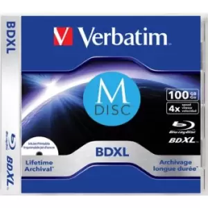 Image of Verbatim 43833 Blank M-Disc Bluray DVD 100 GB Slim case Printable
