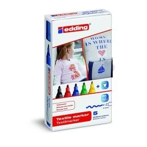 Image of Edding 4500 Textile Marker Astd Pack of 5