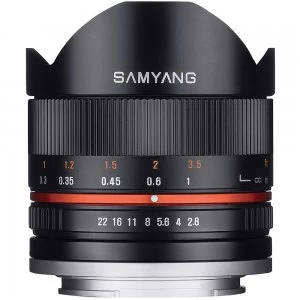 image of Samyang 8mm F2.8 Fish eyes II Lens Fujifilm X Mount Black