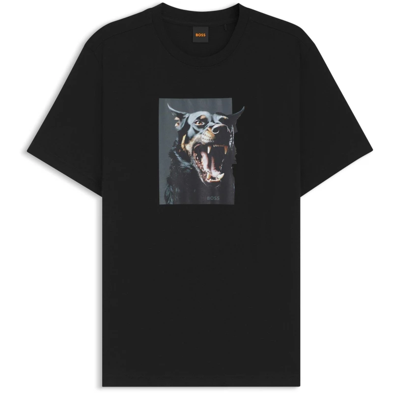 Image of Boss Te Dobermann Graphic T-Shirt Black S
