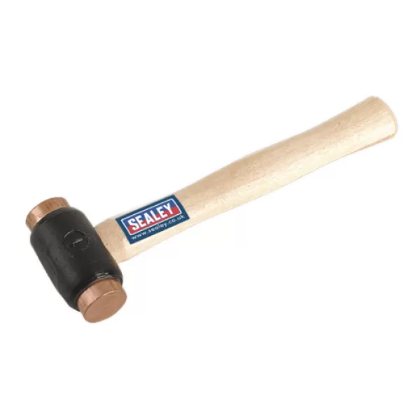 image of Genuine SEALEY CFH02 Copper Faced Hammer 1.75lb Hickory Shaft