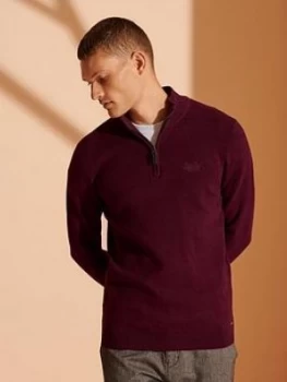 Image of Superdry Orange Label Henley Jumper, Pink Size M Men