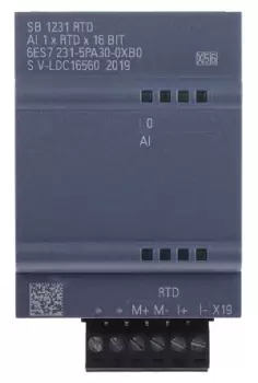 image of Siemens - PLC I/O Module for use with SIMATIC S7-1200 Series, 62 x 38 x 21 mm, Analogue, RTD, 5 V dc, SIMATIC