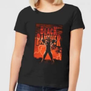 Image of Marvel Universe Wakanda Lightning Womens T-Shirt - Black - XXL