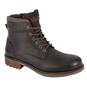 Image of Roamers Mens Waxy Leather Ankle Boots (8 UK) (Brown)