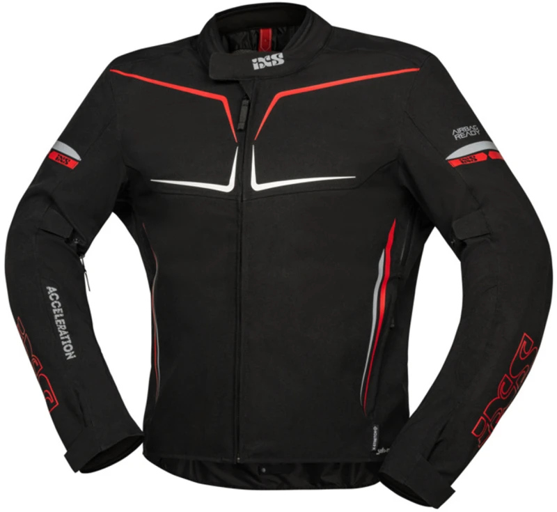 Image of IXS TS-Pro ST+ waterproof Motorcycle Textile Jacket, black-red, Size M for Men