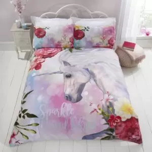 Image of Rapport Sparkle and Shine Unicorn Duvet Set Single