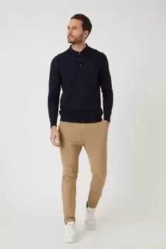 Image of Mens Skinny Fit Stone Chino Trousers
