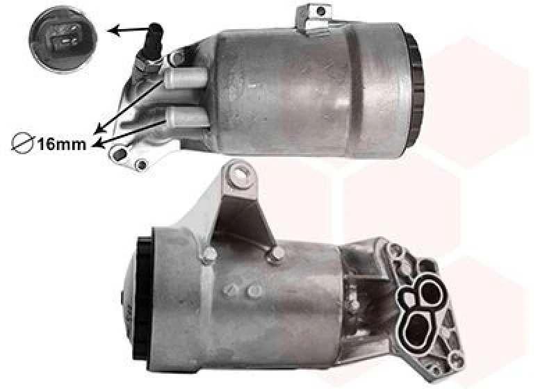 Image of VAN WEZEL Oil filter housing VAN WEZEL 37013736