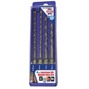 image of Faithfull SDS Plus Drill Bit Set 4 Piece 5.5-8mm