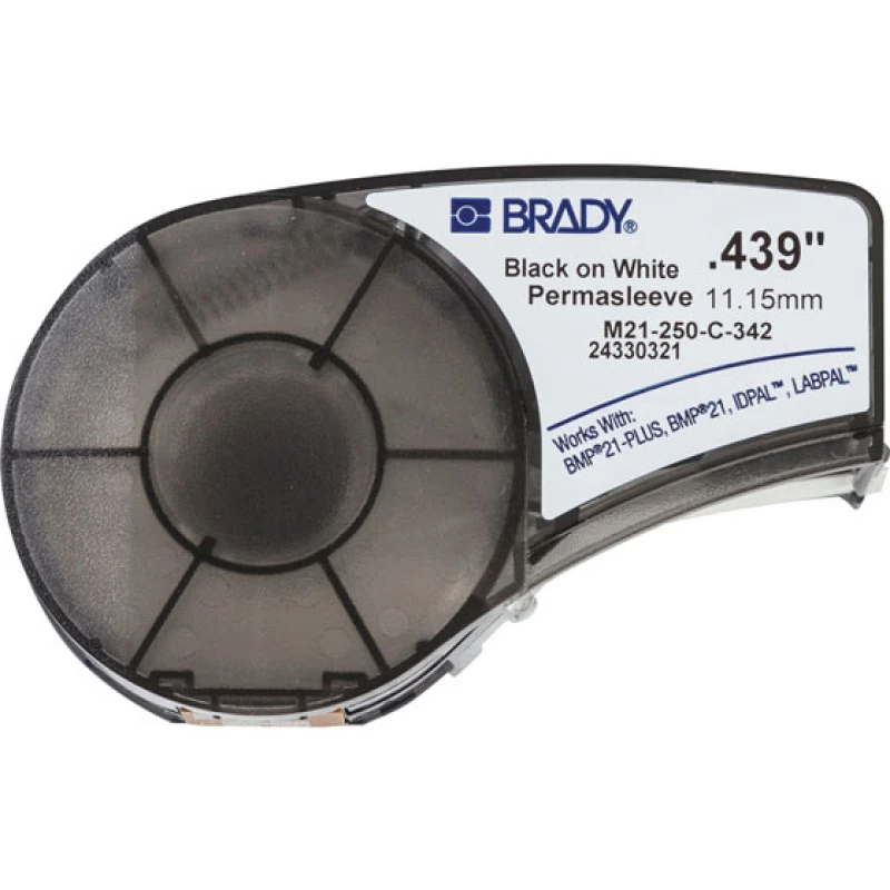 Image of Brady M21-250-C-342 printer label Black. White