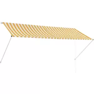 image of Retractable Awning 300x150cm Yellow and White Vidaxl Yellow