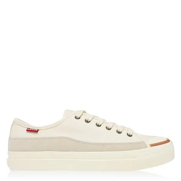 Image of Levis Square Canvas Low Trainers Mens - Beige 6