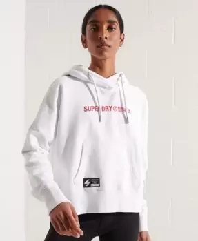 image of Superdry Cooperate Logo Crop Hoodie