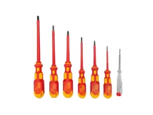 image of King Dick 25604 7pc VDE Slotted Phillips Screwdriver Set