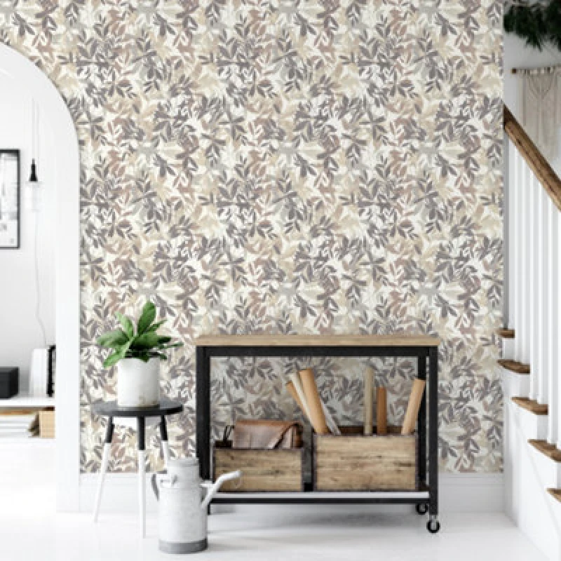 Image of Arthouse Botanical Leaves Natural Wallpaper Beige