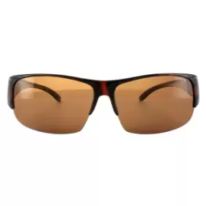 Image of Suncovers Semi Rimless Dark Havana Copper Polarized Sunglasses