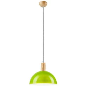 image of Lamkur Lighting - Dome Pendant Ceiling Lights Green, 1x E27