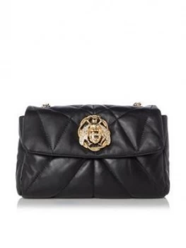 Dune London Dahlia Leather Quilted Crossbody Bag - Black, Women