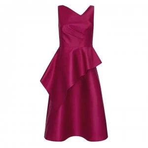 Adrianna Papell Mikado Midi Dress - Red Plum