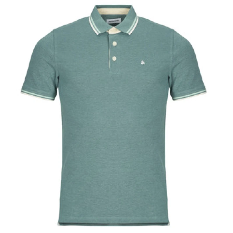 Image of Jack & Jones JJEPAULOS mens Polo shirt in Green