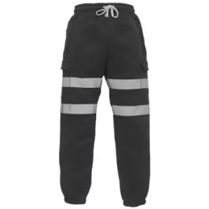 image of Yoko - Adults Unisex Hi Vis Jogging Pants (l) (Black) - Black