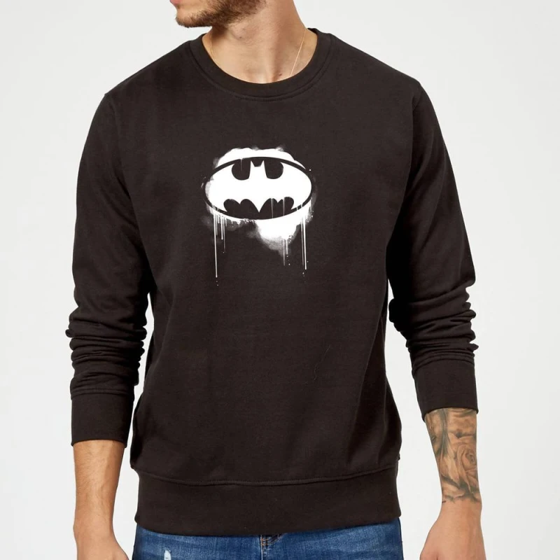 Image of Justice League Graffiti Batman Sweatshirt - Black - M