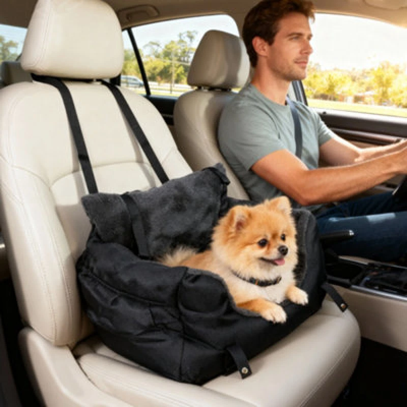 Image of Pawhut Dog Car Seat For Small Dogs, Dog Booster Car Seat With Fixed Buckle