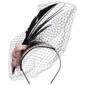 image of Suzanne Bettley Suzanne Bettley Feather Fascinator - Pink/Black