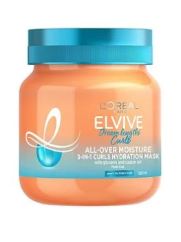 image of LOreal Paris Elvive Dream Lengths 3-in-1 Curls Hydration Mask For Wavy to Curly Hair - 680ml One Colour, Women