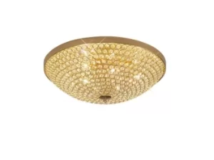Image of Ava Flush Bowl Ceiling 6 Light French Gold, Crystal