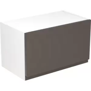 Image of Kitchen Kit Flatpack J-Pull Kitchen Cabinet Wall Bridge Unit Super Gloss 600mm in Graphite MFC