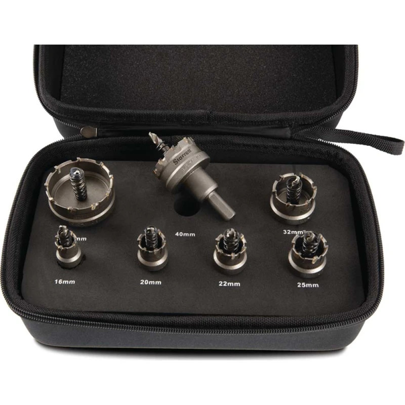 Image of Starrett KSM07001 7 Piece TCT Stainless Steel Hole Saw Set KSM07001
