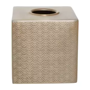 image of Art Deco Champagne Finish Tissue Box