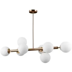 Italux Lighting - Italux Raddi - Modern Hanging Pendant Golden 8 Light with White Shade, G9