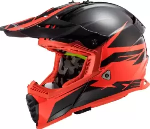 Image of LS2 MX437 Fast Evo Roar Motocross Helmet, black-red, Size 2XL, black-red, Size 2XL