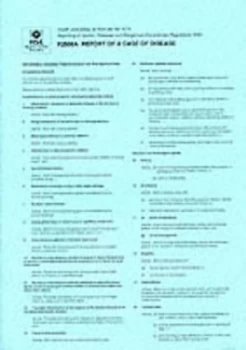Image of Report of a Case of Disease/report of an Accident by Health and Safety Executive Book