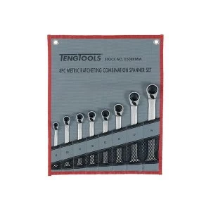 Image of Teng Ratcheting Combination Spanner Set, 8 Piece