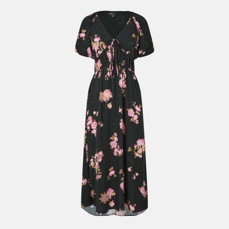 Image of Nobodys Child Floral Cory Midi Dress Multi female 6 (2XS)