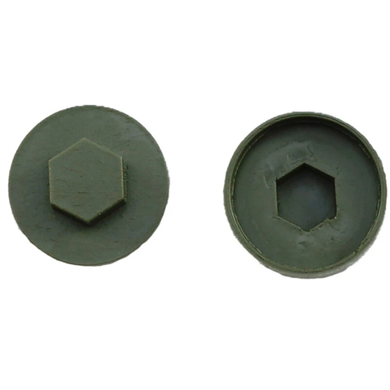 Image of Jcp Fixings Olive Green Cover Caps - 19mm - Fjmfc19Og - Box Of 1000
